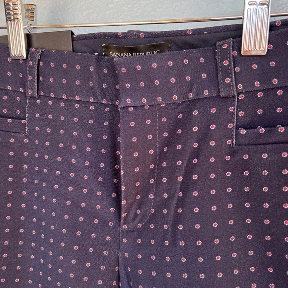 BANANA REPUBLIC Sloan Pant, Low Rise Skinny Leg, navy with polka dot, Size 2 - Picture 5 of 8